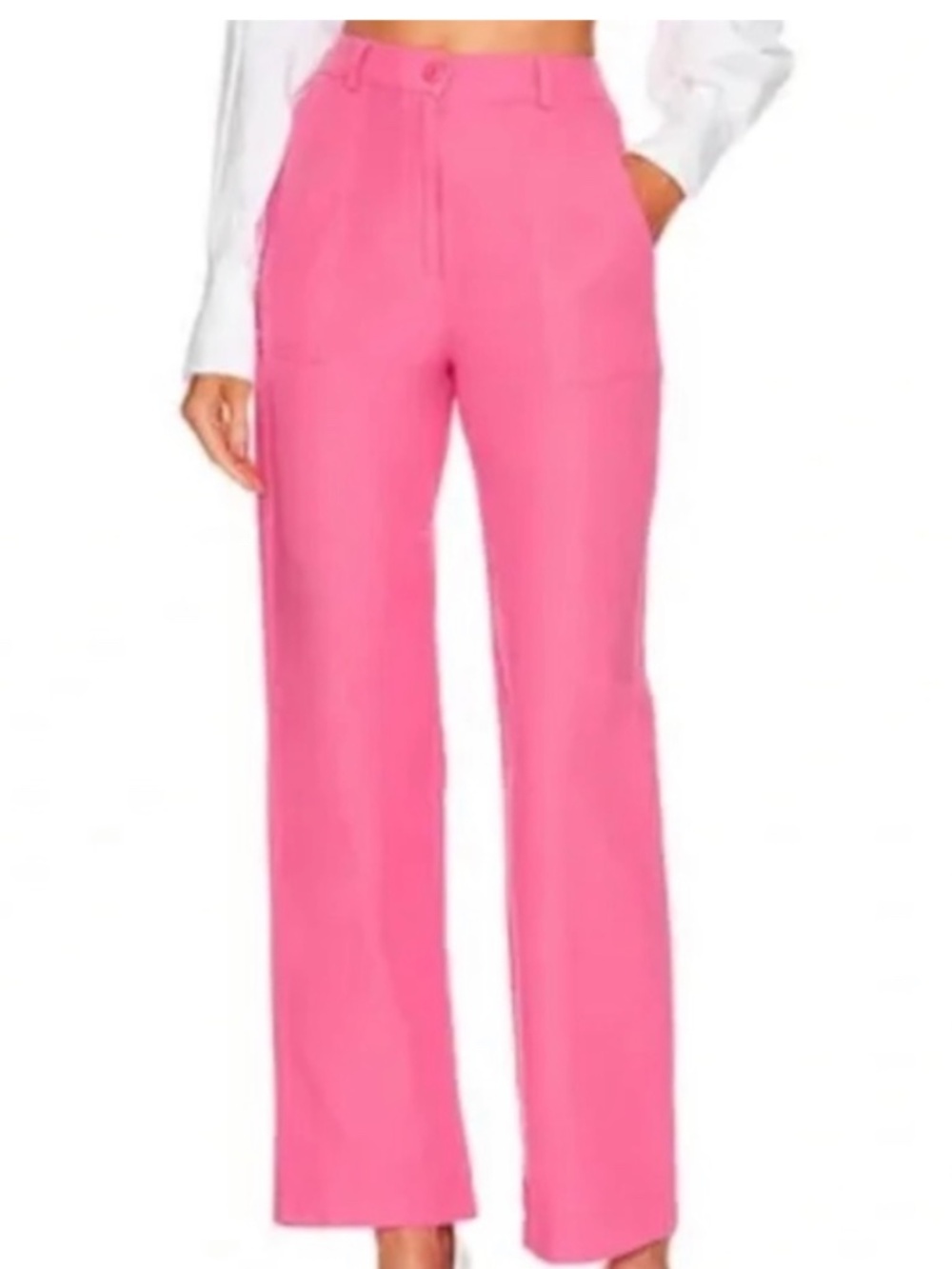 Monrow Hot Pink Wide-Leg Utility Trousers